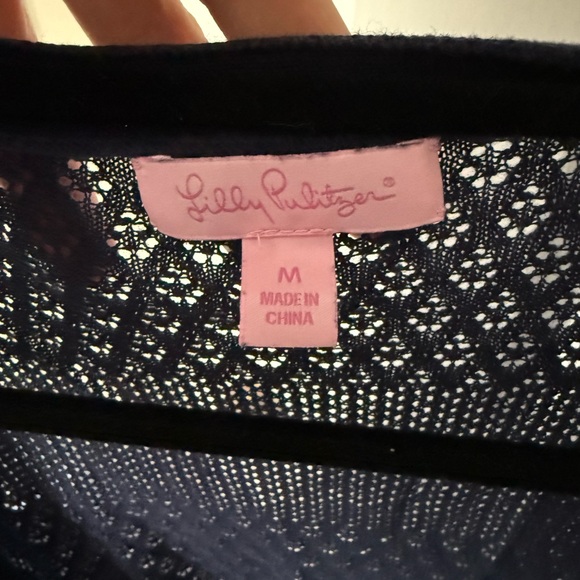 Lilly Pulitzer Navy Open-Front Cardigan - Picture 3 of 3